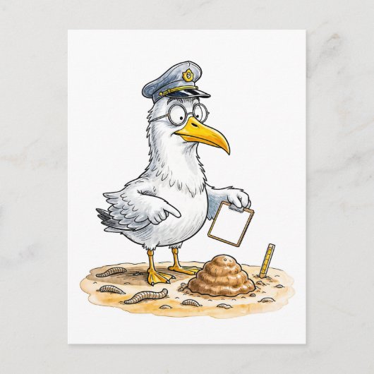 Stripschrift Worm Inspecteur Briefkaart (Voorkant)