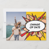 Stripsgewijze datumwijziging uitgesteld save the date (Voorkant)