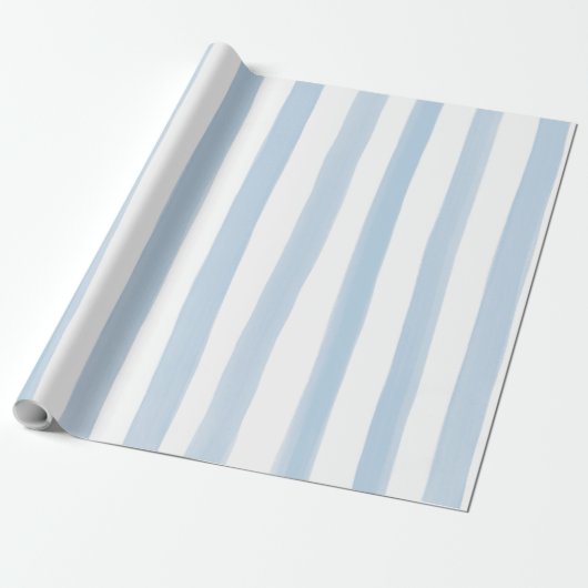 Stripspatroon voor blauwe en witte Waterverf Cadeaupapier (Uitgerold)