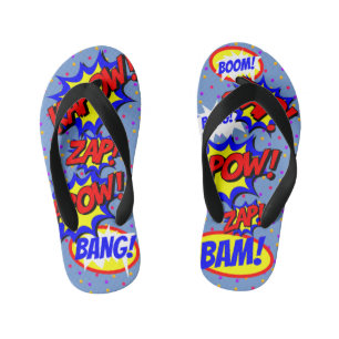Stripspeechballonnen Kleurrijke Stippen Kinder Teenslippers