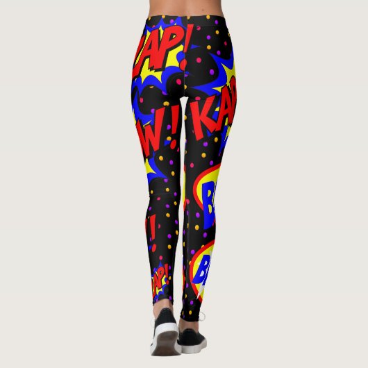 Stripspratbubbles met kleurrijke stippen leggings (Achterkant)