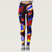 Stripspratbubbles met kleurrijke stippen leggings (Voorkant)