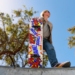 Stripspratbubbles met Kleurrijke Stippen Persoonlijk Skateboard