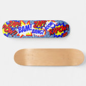 Stripspratbubbles met Zwarte Stippen Persoonlijk Skateboard (Horizontaal)