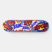Stripspratbubbles met Zwarte Stippen Persoonlijk Skateboard (Horizontaal)