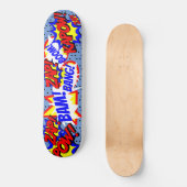Stripspratbubbles met Zwarte Stippen Persoonlijk Skateboard (Voorkant)
