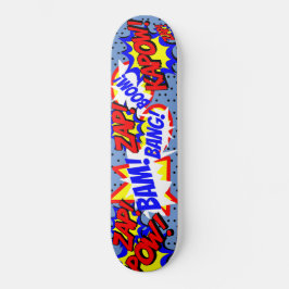 Stripspratbubbles met Zwarte Stippen Persoonlijk Skateboard