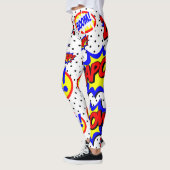Stripspratbubbles op maat kleur bout wit leggings (Links)