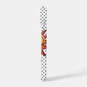 Stripsprong aangepaste tekstballon iPhone 15 case (Linkerkant)