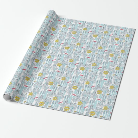 Stripstad:  patroon cadeaupapier (Uitgerold)