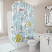 Stripstad:  patroon douchegordijn (In situ)