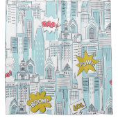 Stripstad:  patroon douchegordijn (Voorkant)