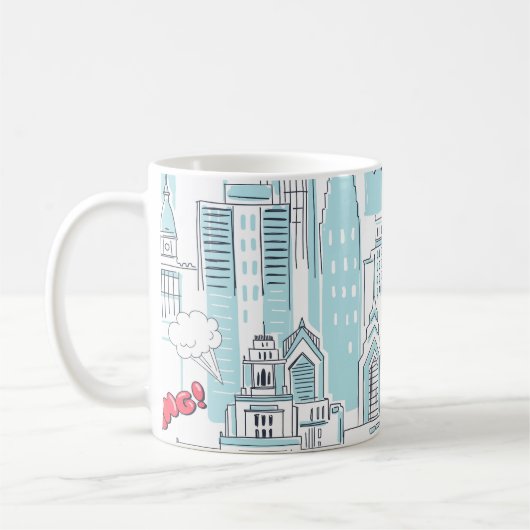 Stripstad: patroon koffiemok (Links)