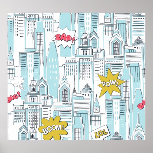 Stripstad:  patroon poster (Voorkant)