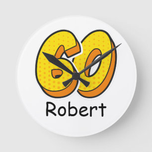 Stripstijl 60e verjaardag Golfer Gift - Grappig Ronde Klok