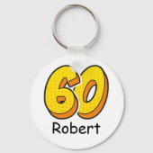 Stripstijl 60e verjaardag Golfer Gift - Grappig Sleutelhanger (Voorkant)
