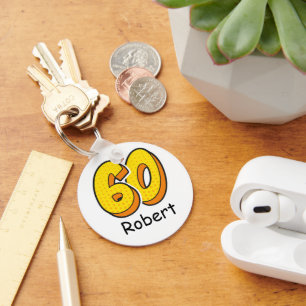 Stripstijl 60e verjaardag Golfer Gift - Grappig Sleutelhanger