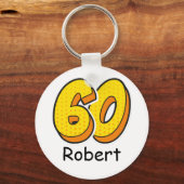 Stripstijl 60e verjaardag Golfer Gift - Grappig Sleutelhanger (Voorkant)