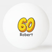 Stripstijl 60e verjaardag Ping Pong Gift - Grappig Pingpongbal (Voorkant)