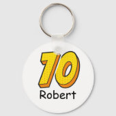 Stripstijl 70ste verjaardag Golfer Gift - Grappig Sleutelhanger (Voorkant)