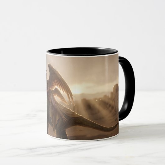 Stripstijl Inanna met dinosaurus Mok (Voorkant rechts)