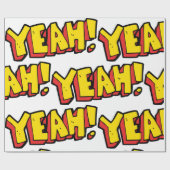 Stripstijl Ja Tekst Grafisch in Vet Geel Cadeaupapier (Vlak)