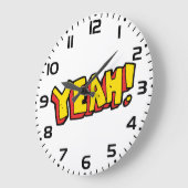 Stripstijl Ja Tekst Grafisch in Vet Geel Grote Klok (Hoek)