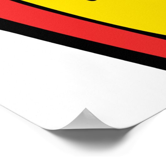 Stripstijl Ja Tekst Grafisch in Vet Geel Poster (Hoek)