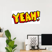 Stripstijl Ja Tekst Grafisch in Vet Geel Poster