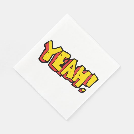 Stripstijl Ja Tekst Grafisch in Vet Geel Servet (Hoek)