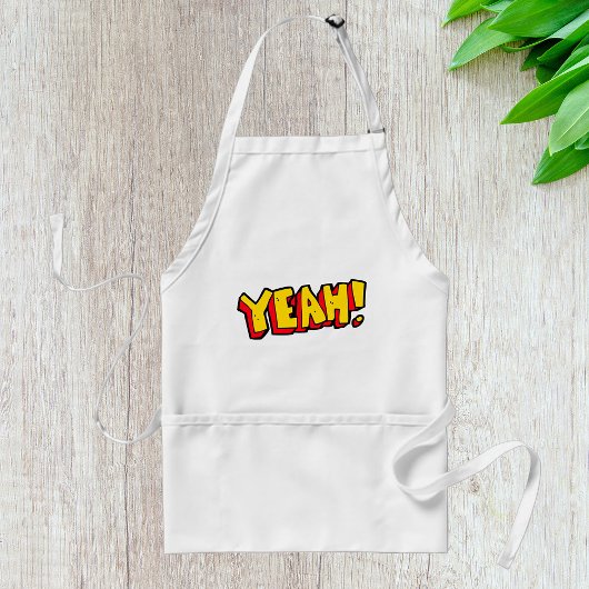 Stripstijl Ja Tekst Grafisch in Vet Geel Standaard Schort