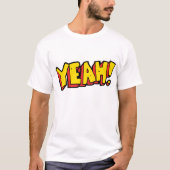 Stripstijl Ja Tekst Grafisch in Vet Geel T-shirt (Voorkant)