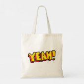 Stripstijl Ja Tekst Grafisch in Vet Geel Tote Bag (Achterkant)