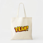 Stripstijl Ja Tekst Grafisch in Vet Geel Tote Bag (Voorkant)