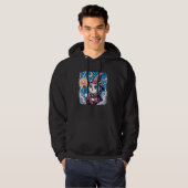 Stripstijl Kitten Lover Grappige Reactie Wizard Ca Hoodie (Voorkant volledig)