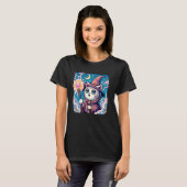 Stripstijl Kitten Lover Grappige Reactie Wizard Ca T-shirt (Voorkant volledig)