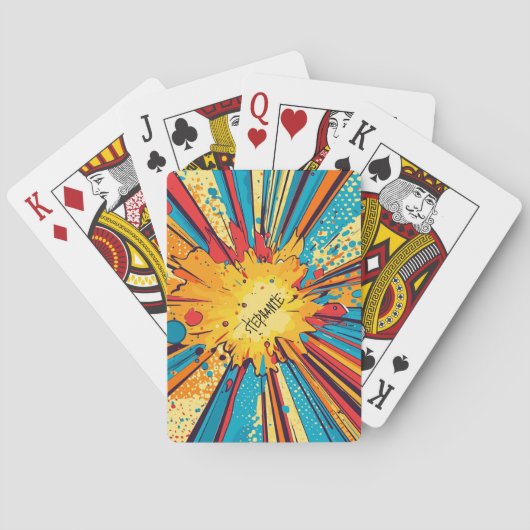 Stripstijl Pop Art Explosie (11) Pokerkaarten (Achterkant)