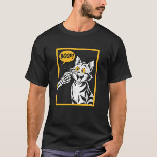 Stripstijl Skelet Hand Kat Boop Schattig Eenvoudig T-shirt