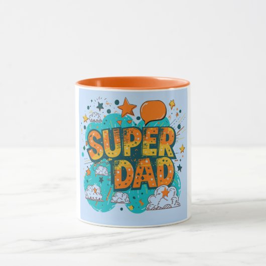 Stripstijl Super Dad Graphic Mok (Midden)