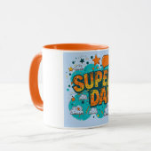 Stripstijl Super Dad Graphic Mok (Voorkant links)