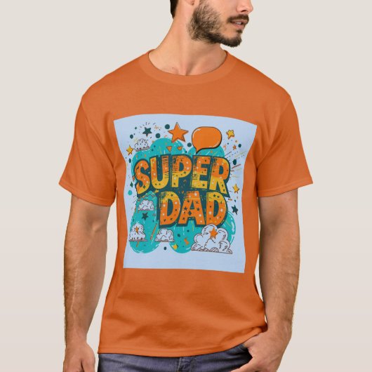 Stripstijl Super Dad Graphic T-shirt (Voorkant)