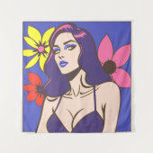 Stripstijl  vrouw Tapestry Wandkleed (Voorkant)