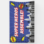 Stripsuperheld Unieke Jongens Verjaardag  Spandoek (Verticaal)