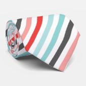 Stripte blauwe rode diagonale strepen stropdas (Opgerold)