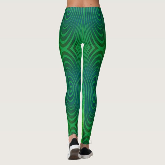 Stripte collectie - fluorescerende groene trilling leggings (Achterkant)