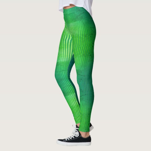 Stripte collectie - fluorescerende groene trilling leggings (Links)