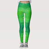 Stripte collectie - fluorescerende groene trilling leggings (Voorkant)