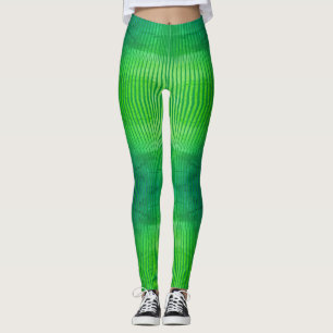 Stripte collectie - fluorescerende groene trilling leggings