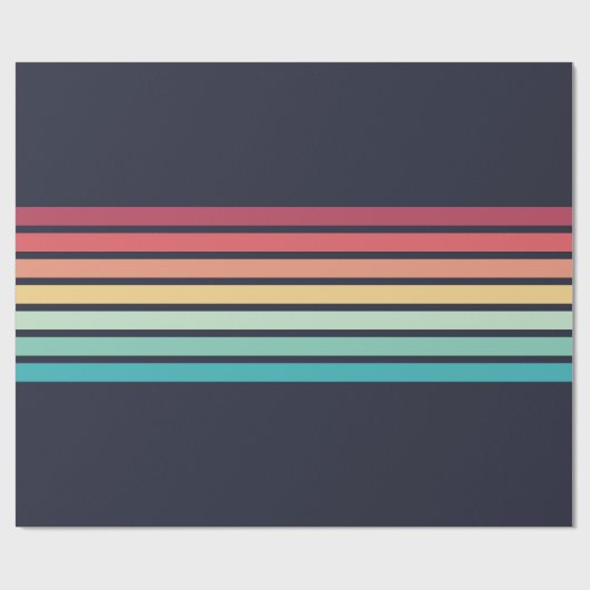 Stripte Retro Stripes Patroon Cadeaupapier (Vlak)