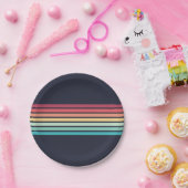 Stripte Retrostrips Papieren Bordje (Feest)